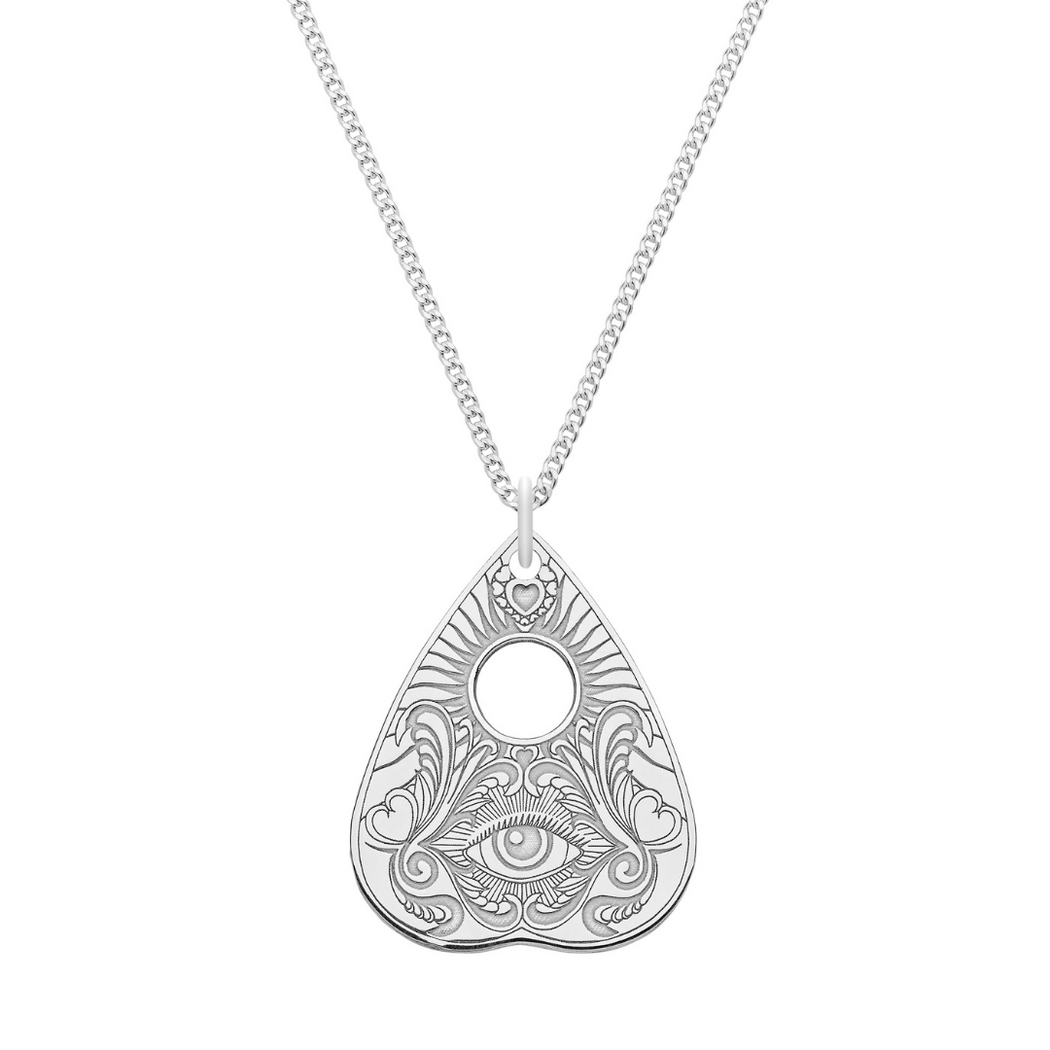 Planchette - All Seeing Eye Pendant Solid Silver