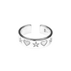 Star Heart Etched Ring