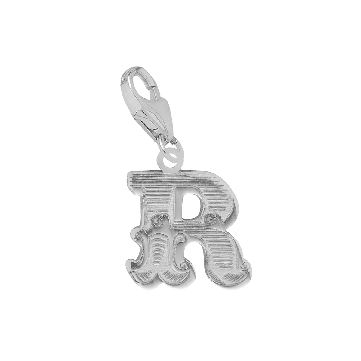 Letter R Charm In 925 Sterling Silver | CarterGore