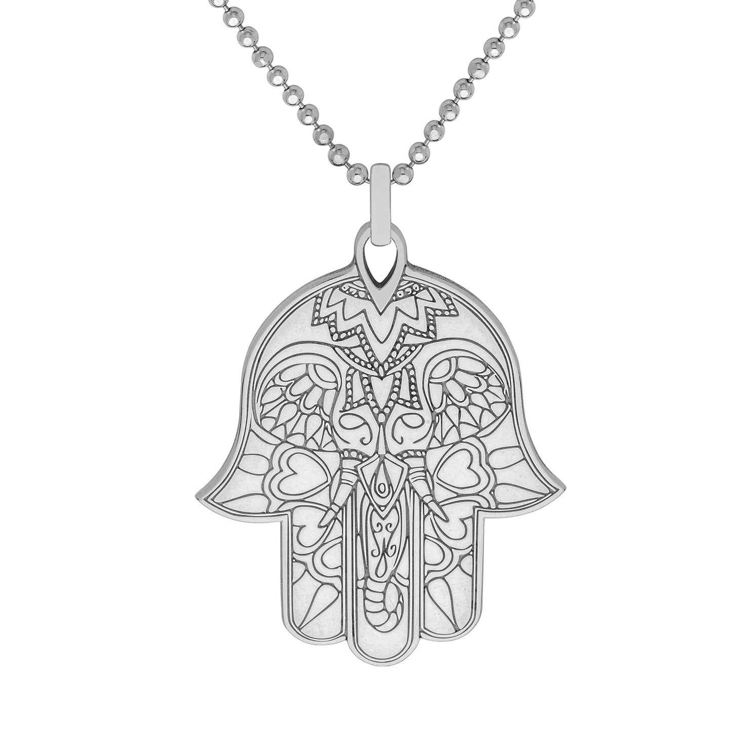 Hamsa Hand Pendant Necklace In Silver & 9ct Gold | CarterGore