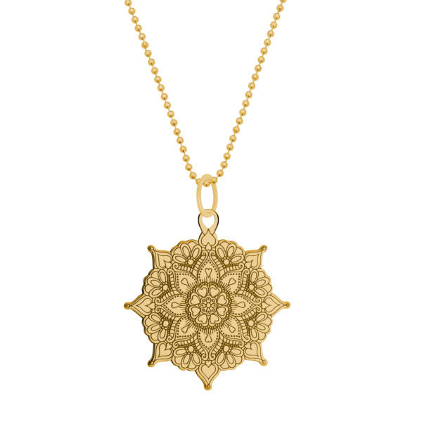 Mandala Pendant Necklace In 925 Silver & 9ct Gold | CarterGore
