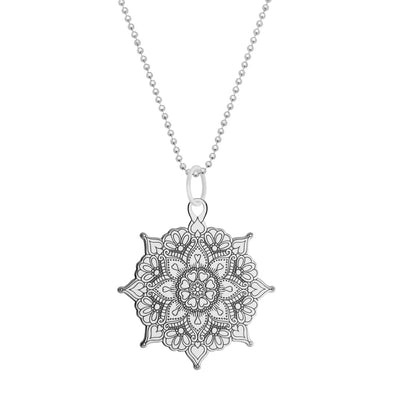 Mandala Pendant Necklace In 925 Silver & 9ct Gold | CarterGore