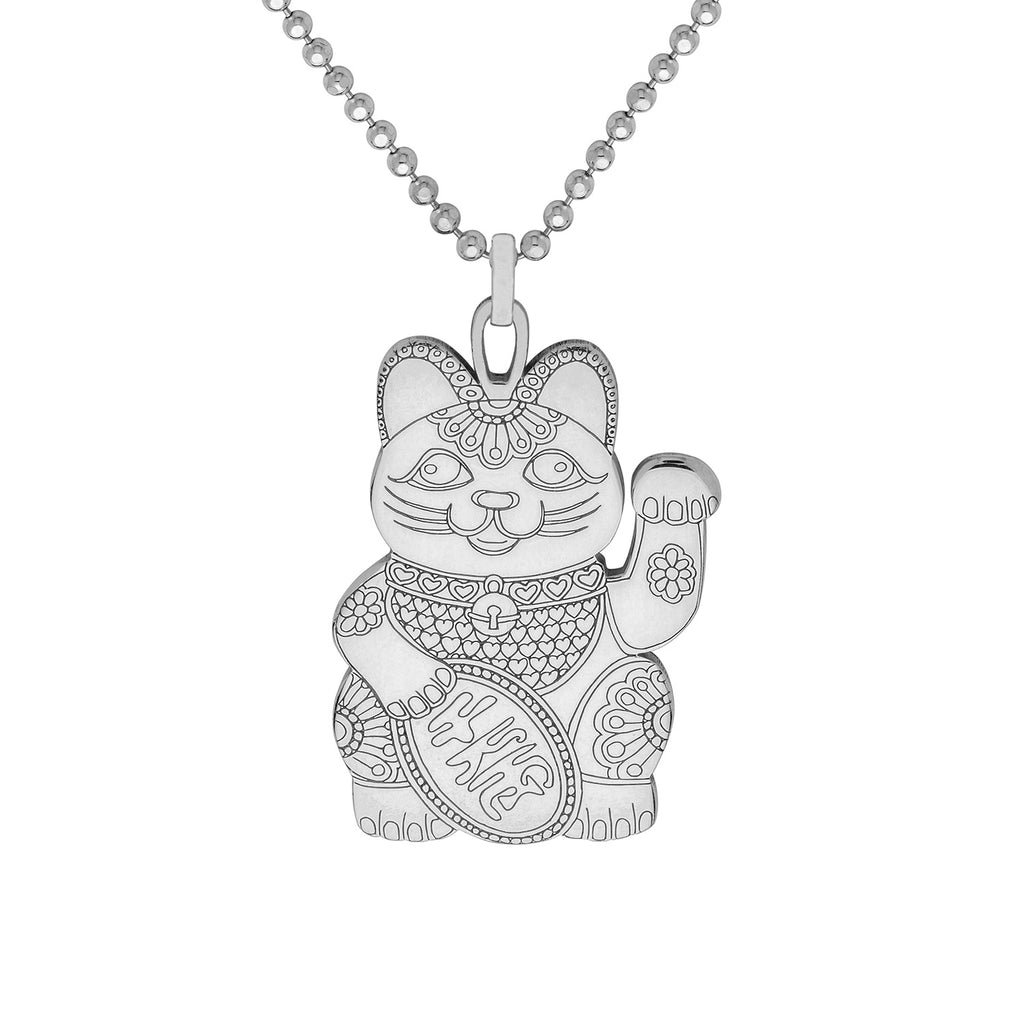 Set Of 2 Lucky Gold Maneki Neko Cat Bell Charms – Painted Brass With Phone Strap