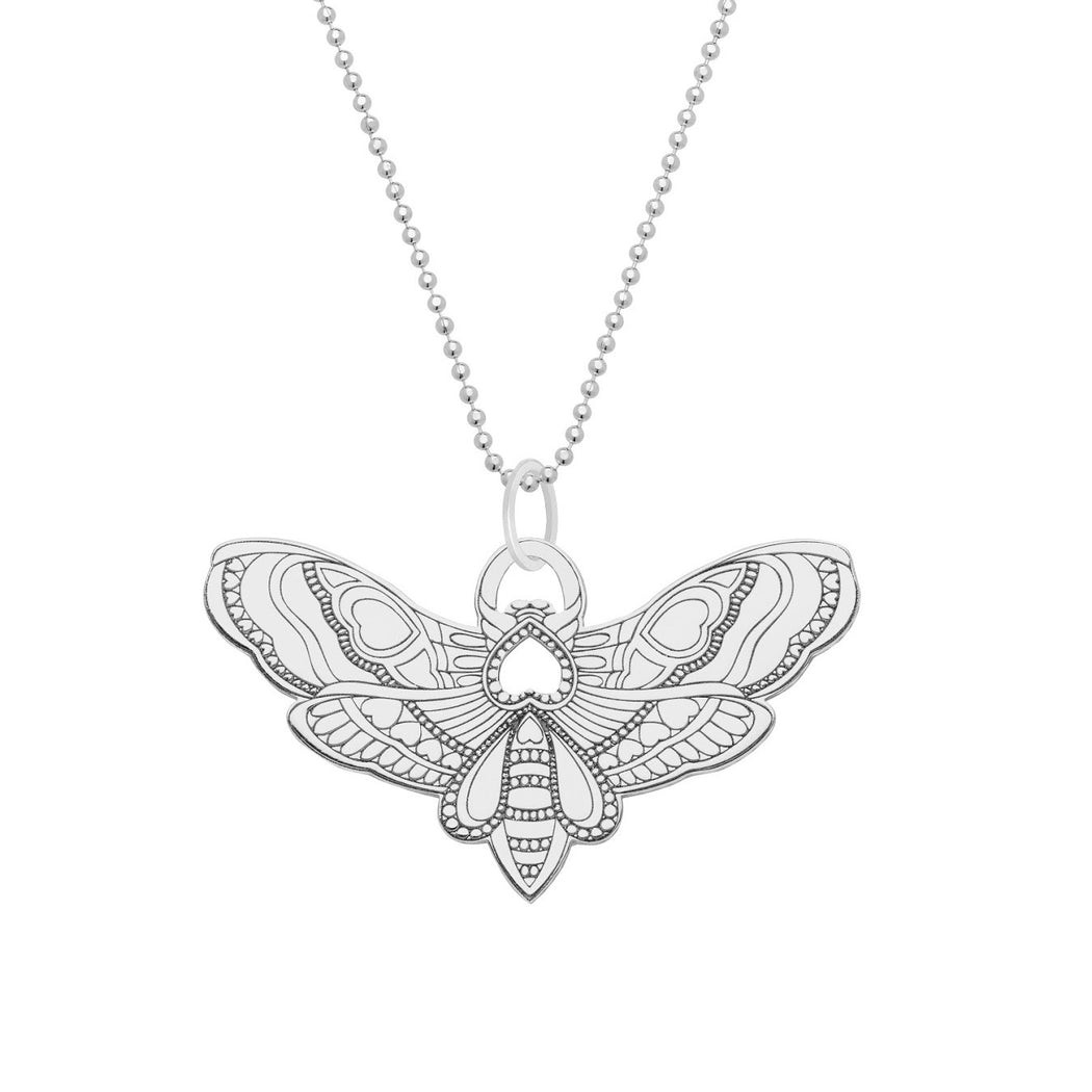 CarterGore sterling silver moth necklace